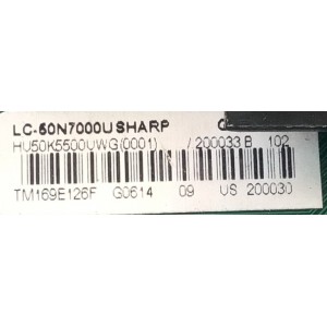 MAIN PARA TV SHARP / NUMERO DE PARTE 200033 / RSAG7.820.6591/ROH / 200030 / G162162 / HU50K5500UWG / TM169E126F / MODELO LC-50N7000U